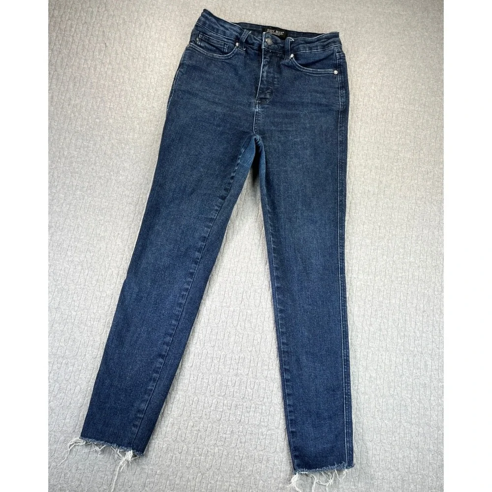 Judy Blue High Rise Ankle Fray Hem Women 7/28(27X27 skinny Slim Sexy Dress Jeans